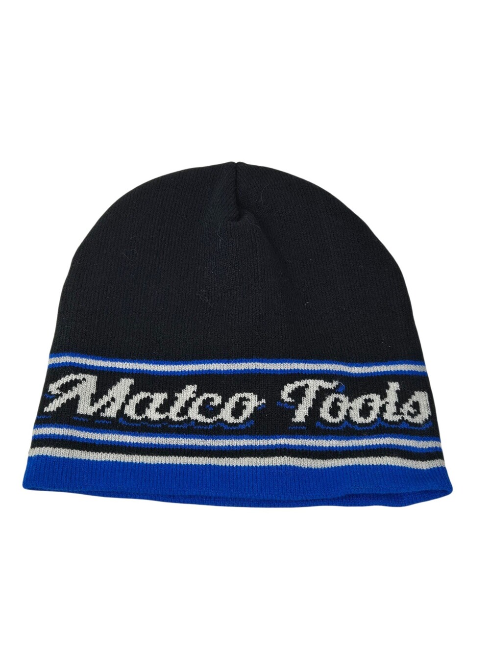 Matco Tools Beanie Hat Skull Cap Black Blue Lettering Logo Spellout OSFA